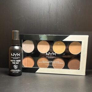 NYX Highlight & Contour Palette with Matte Finish Spray